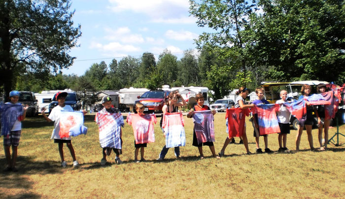 A Row of Tie Dye T-Shirts