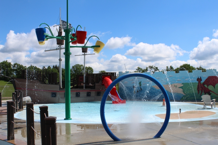 Splash Pad and the buckets